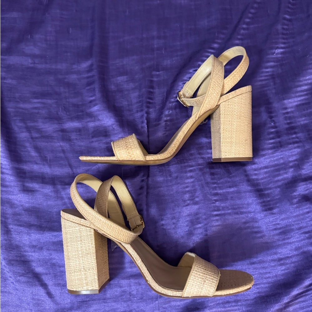 J. Crew Tan Block Heel Sandals